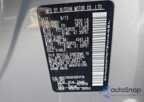 2014 Infiniti Qx80 from USA, damaged, VIN JN8AZ2NE9E9063728